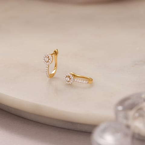 Luminous Oval Diamond Hoop Earrings Luminous Oval Diamond Hoop Earrings