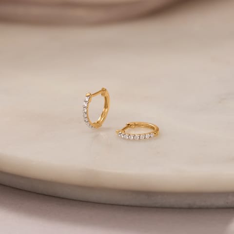 Classic Horizon Diamond Hoop Earrings