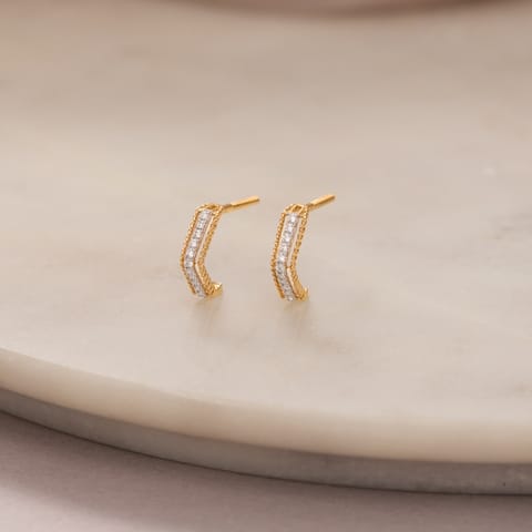 Twisted Cable Diamond Hoop Earrings