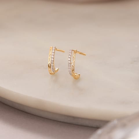 Triangle Mesh Diamond Hoop Earrings