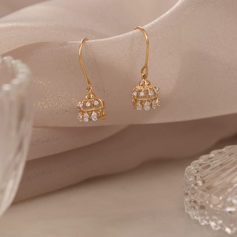 Beaded Dome Diamond Jhumka Beaded Dome Diamond Jhumka