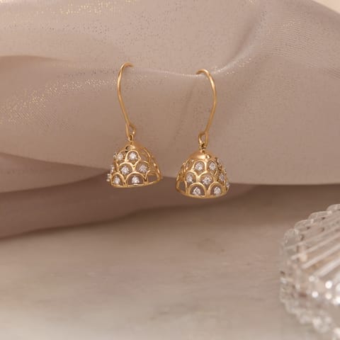 Honeycomb Dome Diamond Jhumka