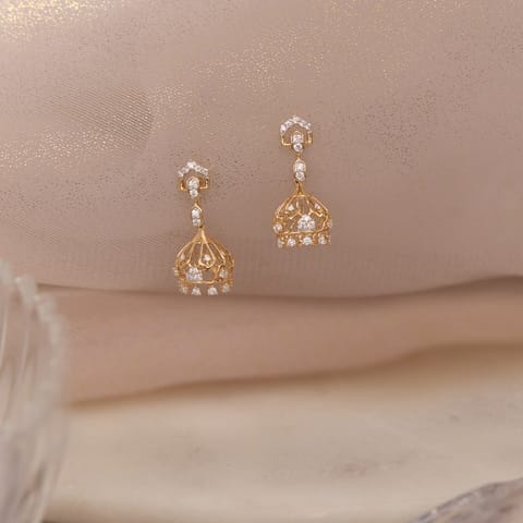 Modernist Lattice Diamond Jhumka