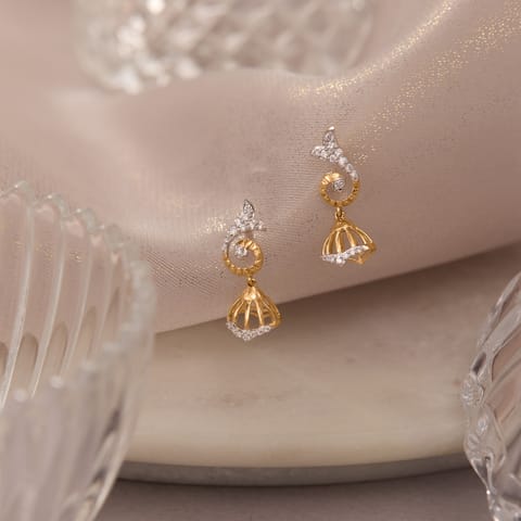 Swirly Dome Diamond Jhumka