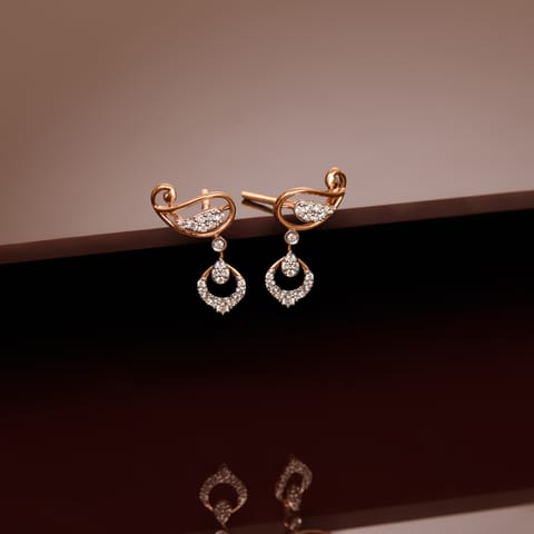 Paisley Poise Diamond Drop Earrings