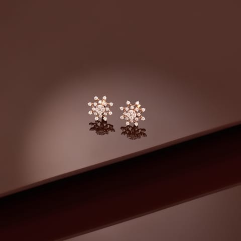 Gilded Diamond Stud Earrings