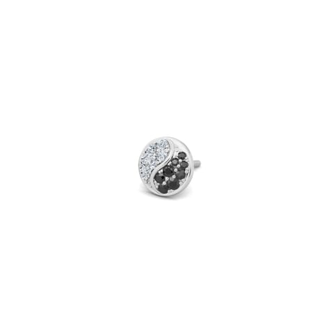 Yin Yang Diamond Stud Earrings for Men