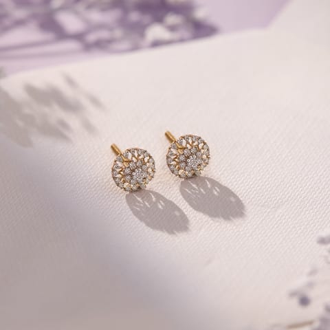 Classy Mandala Diamond Stud Earrings