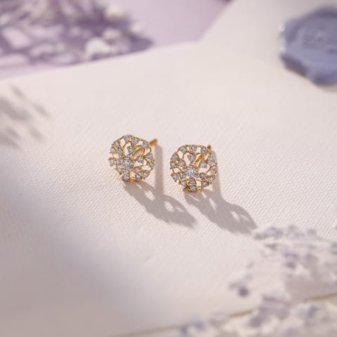 Classy Circluar Diamond Stud Earrings Classy Circluar Diamond Stud Earrings