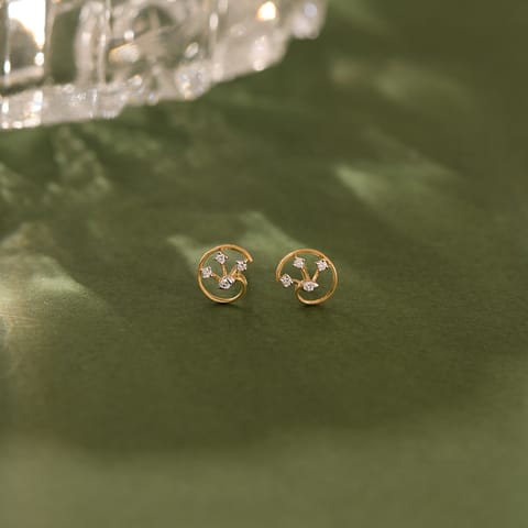 Starlight Fan Diamond Stud Earrings