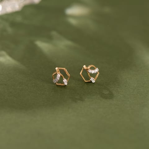 Hexa Spark Diamond Stud Earrings Hexa Spark Diamond Stud Earrings