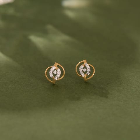 Enclasped Diamond Stud Earrings