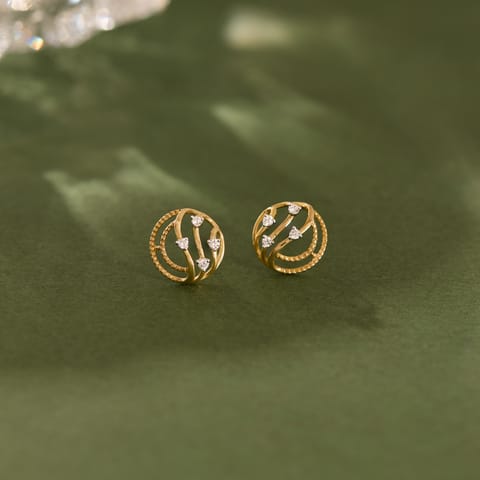 Celestial Orb Diamond Stud Earrings