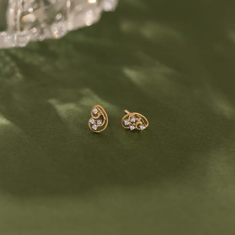 Starlight Paisley Diamond Stud Earrings