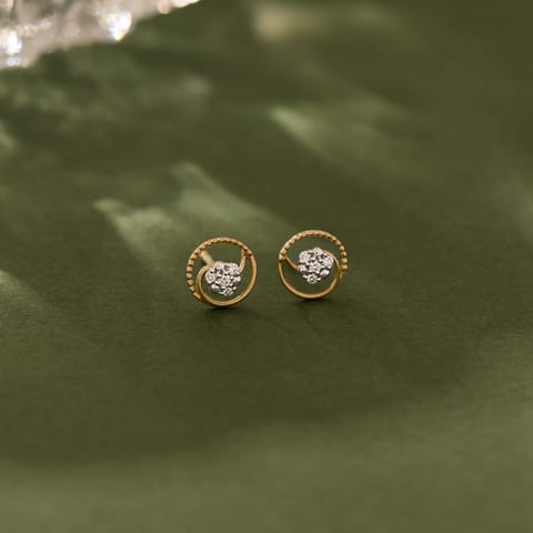 Astral Swirl Diamond Stud Earrings