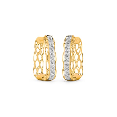 Trapezoid Diamond Hoop Earrings