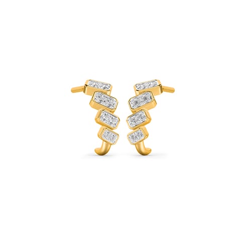Curved Pear Diamond Hoop Earrings Curved Pear Diamond Hoop Earrings