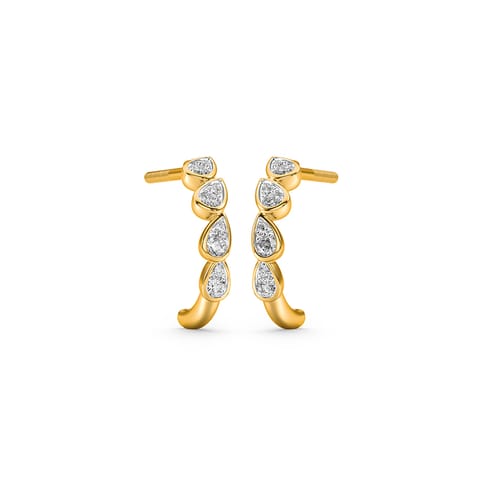 Teardrop Wave Diamond Hoop Earrings Teardrop Wave Diamond Hoop Earrings