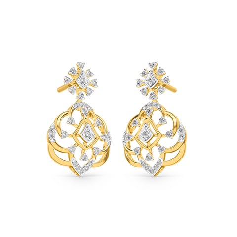 Symmetrical Lattice Diamond Drop Earrings Symmetrical Lattice Diamond Drop Earrings