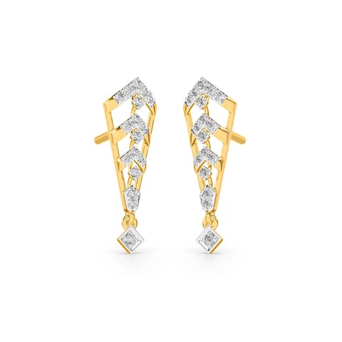 Geometric Tribal Diamond Drop Earrings