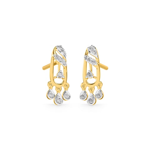 Coiled Spark Diamond Drop Earrings