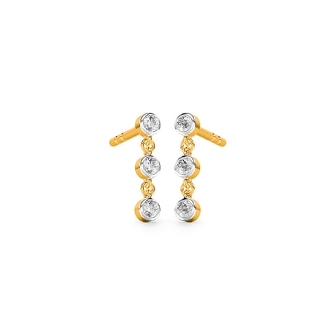 Trio Bezel Diamond Drop Earrings Trio Bezel Diamond Drop Earrings