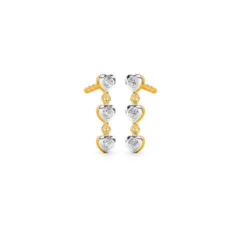 Trio Heart Diamond Drop Earrings Trio Heart Diamond Drop Earrings