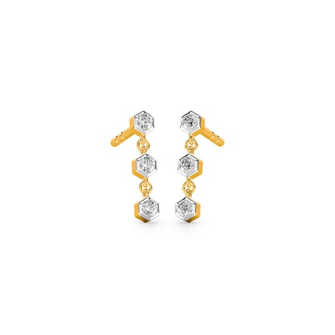 Trio Hexagon Diamond Drop Earrings Trio Hexagon Diamond Drop Earrings