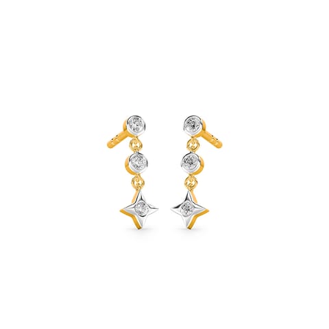 North Star Bezel Diamond Drop Earrings North Star Bezel Diamond Drop Earrings