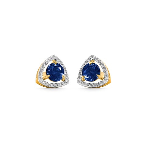 Azure Geometry Gemstone Stud Earrings Azure Geometry Gemstone Stud Earrings