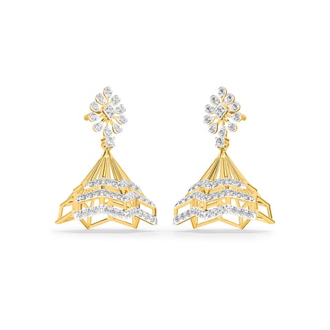 Chevron Pyramid Diamond Jhumka