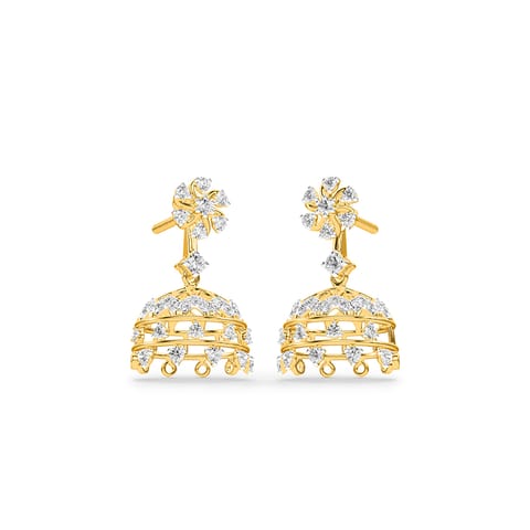 Ornate Lattice Multiwear Diamond Jhumka
