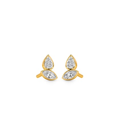 Marquise & Dew Diamond Stud Earrings