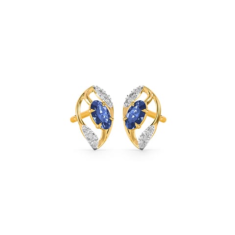 Sapphire Silhouette Gemstone Stud Earrings