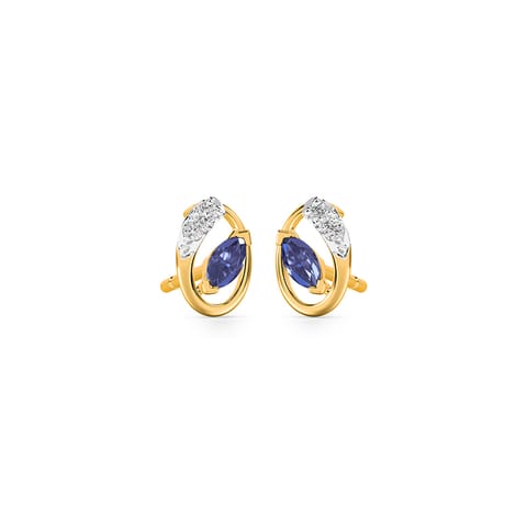 Twister Oval Gemstone Stud Earrings