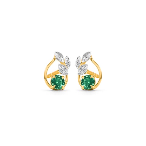 Botanical Loop Gemstone Stud Earrings