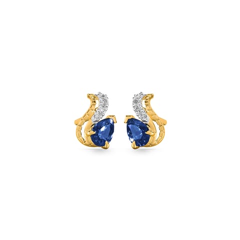 Azure Serpentine Gemstone Stud Earrings Azure Serpentine Gemstone Stud Earrings