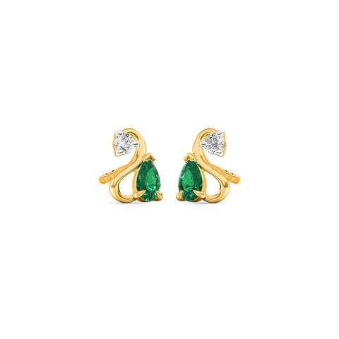 Teardrop Swirl Gemstone Stud Earrings