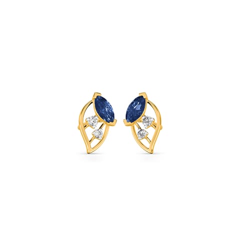 Dew Blade Gemstone Stud Earrings