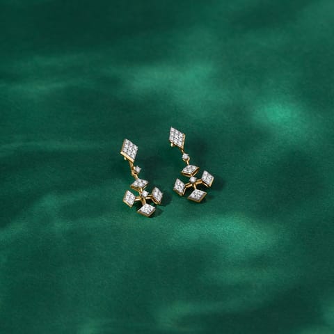 Glamorous Deco Diamond Drop Earrings