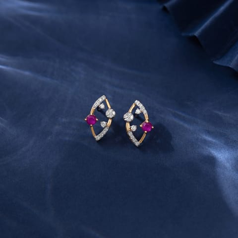Ruby Arc Gemstone Stud Earrings Ruby Arc Gemstone Stud Earrings