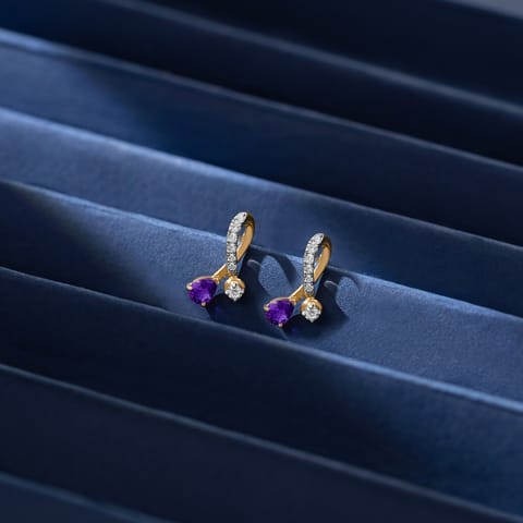Voilet Twist Gemstone Stud Earrings Voilet Twist Gemstone Stud Earrings