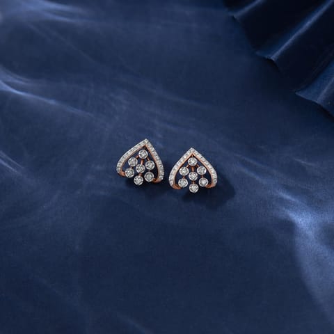 Chevron Cluster Diamond Stud Earrings