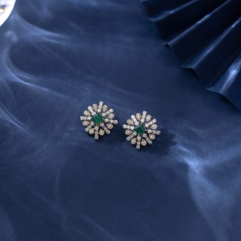 Sapphire Bloom Gemstone Stud Earrings