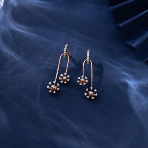 Twin Blossom Diamond Drop Earrings