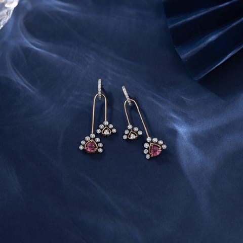 Twin burst Gemstone Drop Earrings