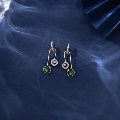 Twin Halo Gemstone Drop Earrings Twin Halo Gemstone Drop Earrings