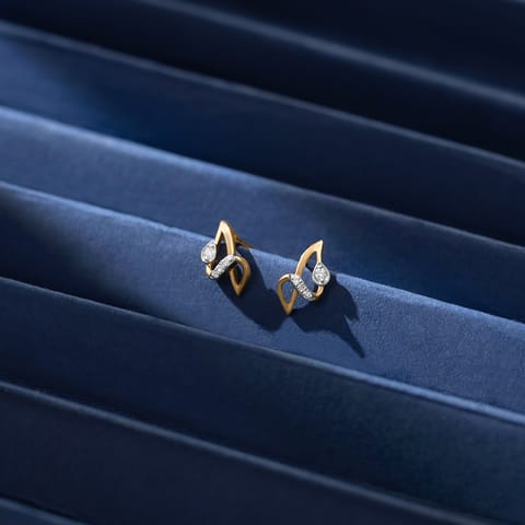 Infinity Wave Diamond Stud Earrings