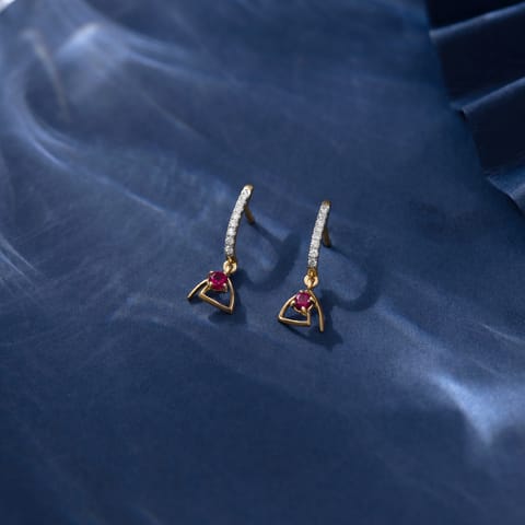 Geometric Trinity Gemstone Drop Earrings Geometric Trinity Gemstone Drop Earrings