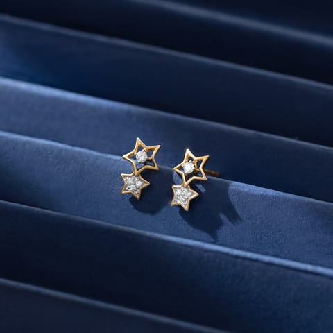 Dual Star Diamond Stud Earrings Dual Star Diamond Stud Earrings